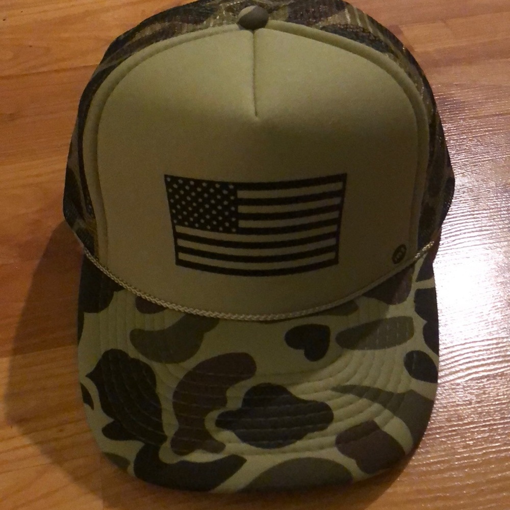American Flag Camo Trucker Hat